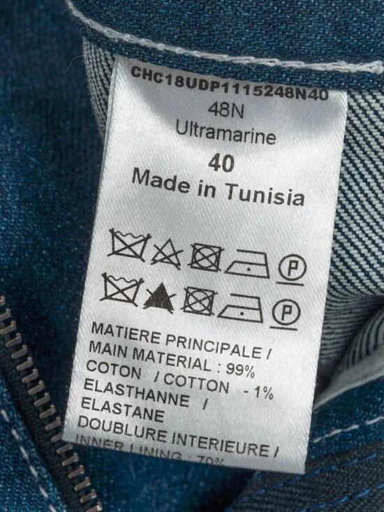 Chloe SS18 Runway Ultramarine Cotton Denim Cropped Circle-Stitch Jeans - Picture 12 of 14